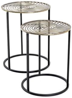Beistelltisch Tisch Metall schwarz-antik bronze 2er Set