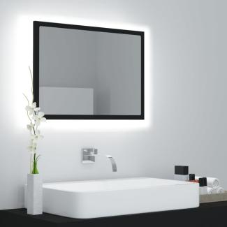 LED-Badspiegel, Spanplatte Schwarz, 60 x 8,5 x 37 cm