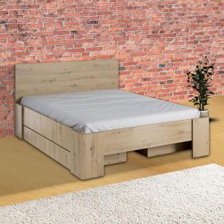 Doppelbett mit Bettschubladen "Malta" Bettgestell 160x200cm artisan eiche