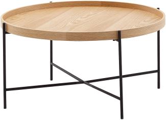 KADIMA DESIGN Couchtisch - Moderner Holztisch mit Eichenholz Furnier und stabilen Metallgestell.