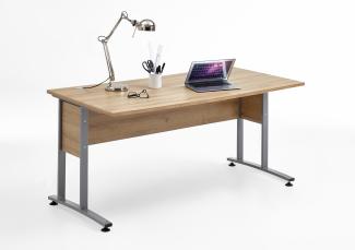 FMD Möbel - CALVIA 2 - Schreibtisch 160 cm - melaminharzbeschichtete Spanplatte - Alteiche Nb - 160 x 75 x 80cm