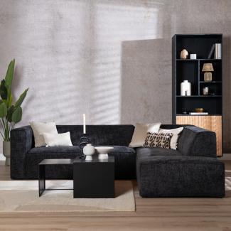 Bronx71 Ecksofa Memphis Chenille schwarz rechts