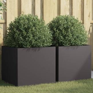 vidaXL Pflanzkübel 2 Stk. Schwarz 49x47x46 cm Stahl 841560