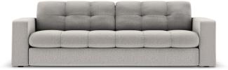 Micadoni 3-Sitzer Sofa Justin | Bezug Light Grey | Beinfarbe Black Plastic