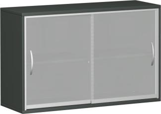 Schiebetürenschrank mit satinierten Glas-Schiebetüren, 120x42x77cm, Graphit