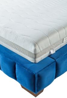 Casa Padrino Luxus Doppelbett Blau / Braun - Verschiedene Größen - Modernes Bett mit Matratze - Schlafzimmer Möbel