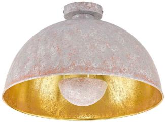 Deckenlampe, Steinoptik Blattgold, Metall, DxH 41,2 x 24,1cm