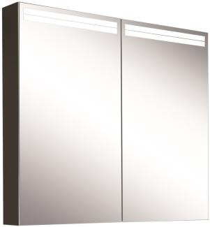Schneider ARANGALINE LED Lichtspiegelschrank, 2 Doppelspiegeltüren, 80x70x12cm, 160. 480. 02. 41, Ausführung: EU-Norm/Korpus schwarz matt - 160. 480. 02. 41
