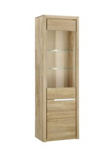 Standvitrine Massivholz Ianka 63x198x41 Vitrine Wildeiche Bianco geölt 20010