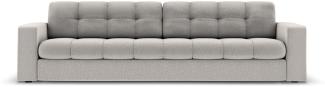 Micadoni 4-Sitzer Sofa Justin | Bezug Light Grey | Beinfarbe Black Plastic