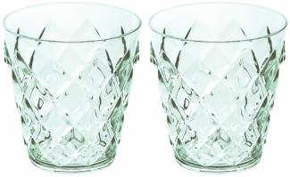 Koziol Glas 2er-Set Crystal S, Tumbler, Trinkbecher, Kunststoff, Transparent Jade, 250 ml, 4545653