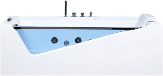 Whirlpool Badewanne weiß rechteckig mit LED 180 x 90 cm MARQUIS