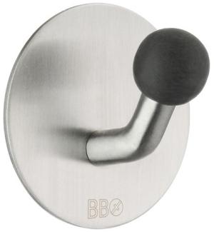 Smedbo Design Haken Edelstahl gebürstet Knopf schwarz B1084