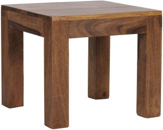 KADIMA DESIGN Massivholz-Tisch NAKO - Handgefertigtes Naturprodukt aus Holz für warmes und stilvolles Wohnambiente. Farbe: Braun, Große: 45x45x40