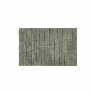 Zone Denmark Badematte Tiles, Badteppich, Badvorleger, Duschvorleger, Baumwolle, Matcha Green, 80 x 50 cm, 23884