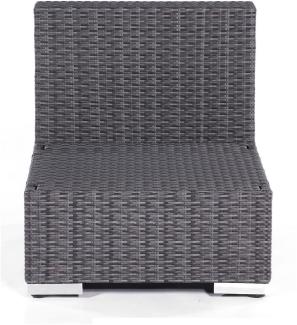Sonnenpartner Lounge-Mittelmodul Residence Aluminium mit Polyrattan graphit-schwarz inklusive Kissen