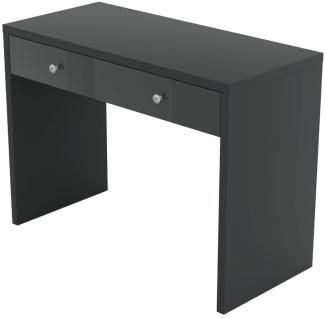Schreibtisch Computertisch Irun 110x50x78cm grau Hochglanz mit Schublade