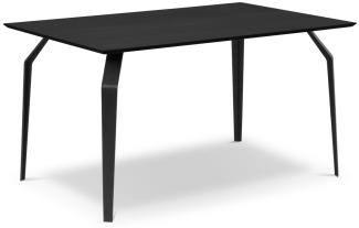 Micadoni 4-Sitzer Tisch Sono 140cm | Oberfläche Black Oak Black Metal