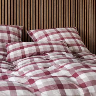 elegante Soft-Flanell Bettwäsche Watson weinrot|Kissenbezug einzeln 40x80 cmelegante Soft-Flanell Bettwäsche Watson weinrot