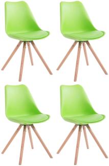 4er Set Stühle Toulouse Kunstleder Rund natura grün
