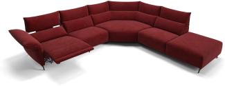 Sofanella Wohnlandschaft CUNEO Stoffsofa Sofagarnitur Couch in Rot