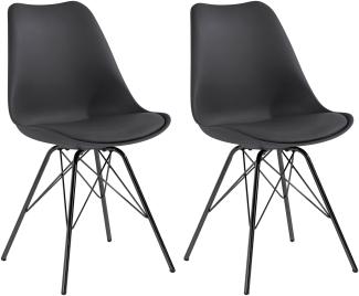 Homexperts 'URSEL' 2er Set Stuhl, Kunststoff - Polypropylen schwarz, B 48 x H 86 x T 55,5 cm