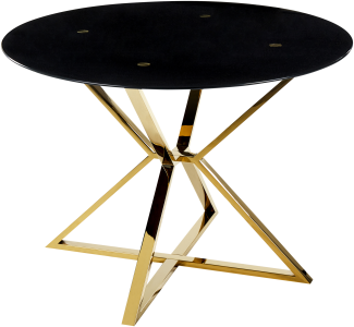 Esstisch mit Glasplatte schwarz gold rund ⌀ 105 cm BOSCO