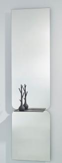Casa Padrino Luxus Spiegel Schwarz 47 x H. 180 cm - Designer Wandspiegel mit pulverbeschichtetem Aluminium Regal