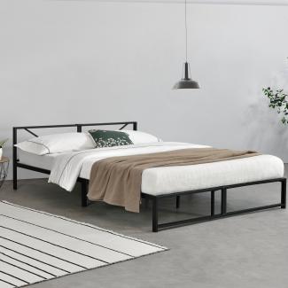 Metallbett Meran 180x200 cm Schwarz en. casa