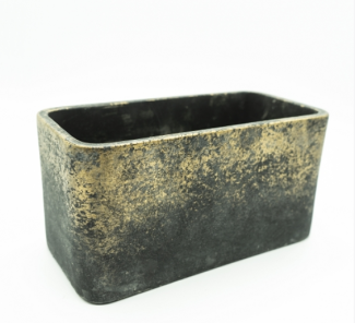 Pflanztopf CHAO Zement rechteckig schwarz gold Farbverlauf 21,5x11x11cm