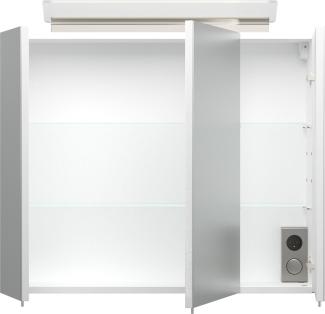Posseik Schrank Spiegelschrank 17x75x62cm weiß hochglanz