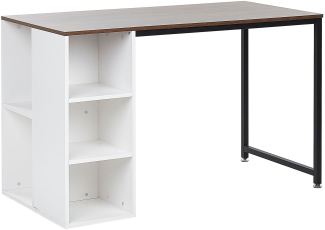 Schreibtisch weiß / dunkler Holzfarbton 120 x 60 cm DESE