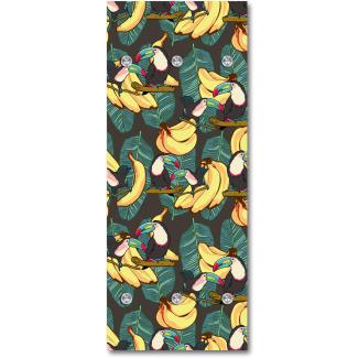 Queence Garderobe - "Banana" Druck auf hochwertigem Arcylglas inkl. Edelstahlhaken und Aufhängung, Format: 50x120