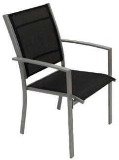 Gartensessel Sessel 4er-set schwarz / silber stapelbar