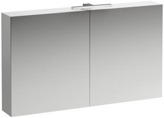 Laufen Base Spiegelschrank 1200 mm, 2 Türen, LED- Licht Element, Farbe: Weiß glänzend - H4029021102611