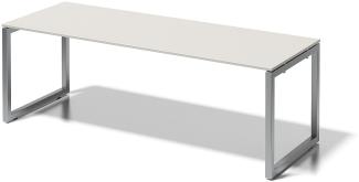 Cito Schreibtisch, 740 mm höhenfixes O-Gestell, H 19 x B 2200 x T 800 mm, Dekor grauweiß, Gestell silber