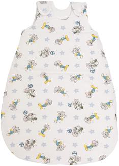 pic Bear Premium Babyschlafsack aus Jersey-Baumwolle – Atmungsaktiv, Mitwachsend und für Ganzjahres-Nutzung mit verstellbaren Größen 86/92 Ed Sterne weiß