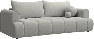 Selsey Dandelino - 3-Sitzer Sofa mit Schlaffunktion, Chenille-Bezug, grau