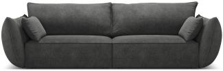 Micadoni 3-Sitzer Sofa Kaelle | Bezug Dark Grey | Beinfarbe Black Plastic