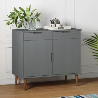 vidaXL Sideboard MOLDE Grau 90x40x80 cm Massivholz Kiefer