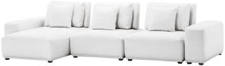 Casa Padrino Luxus Wohnlandschaft Weiß / Schwarz 340 x 159 x H. 83 cm - Wohnzimmer Sofa mit 6 Kissen - Luxus Qualität