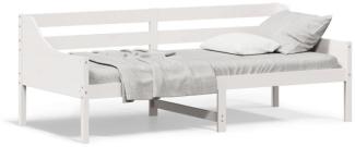 Tagesbett Weiß 80x200 cm Massivholz Kiefer (Farbe: Weiß)