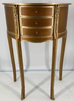 Casa Padrino Barock Nachtkommode Braun / Gold - Handgefertigte Massivholz Kommode im Barockstil - Antik Stil Nachttisch - Beistelltisch mit 3 Schubladen - Barock Möbel