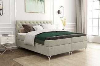 99rooms Scarlett Boxspringbett 140x200 cm Webstoff MALMO_NEW Beige