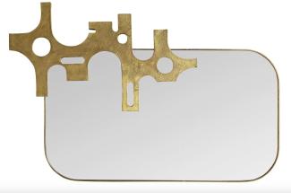 Casa Padrino Luxus Designer Spiegel Bronze - Gold Optik 81 x 54 cm - Art Design
