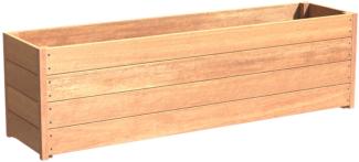 Adezz Pflanzgefäß Sevilla quadratisch/rechteckig aus Garapa-Hartholz Pflanzkübel 200x50x57,4 cm