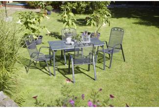 Greemotion Toulouse Terrassen Gartenmöbelset 5 teilig Tisch 140x90 cm + 4 Stühle