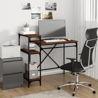 vidaXL Schreibtisch mit Regal Braun Eichen-Optik 105x50x90 cm