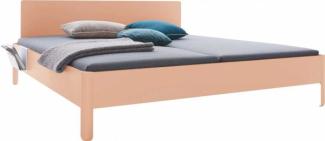 NAIT Doppelbett farbig lackiert Mildorange 180 x 220cm Mit Kopfteil