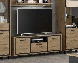 Lowboard TV-Schrank Fernsehtisch 158cm artisan eiche schwarzeiche Modern